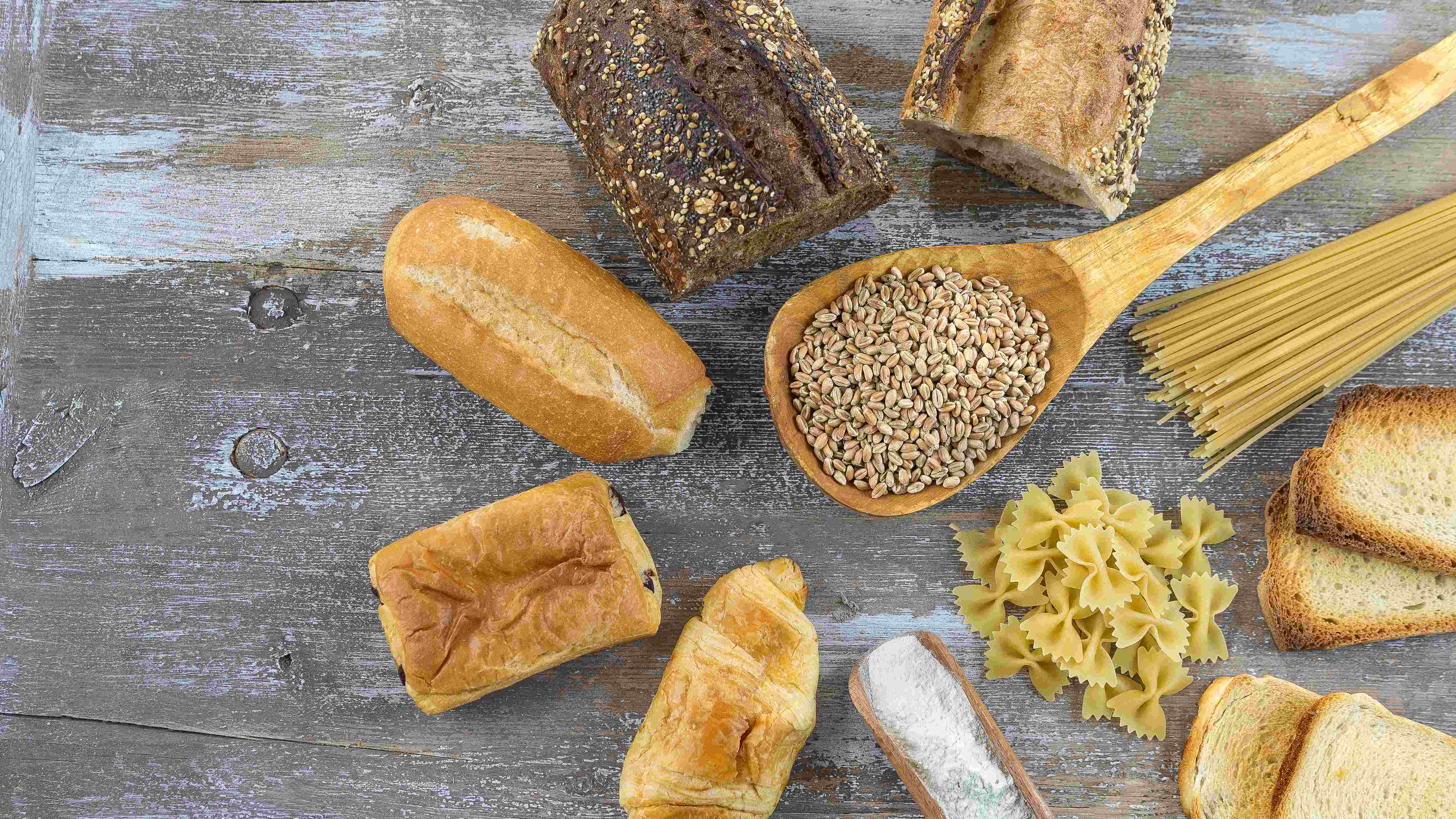 Glutenhaltiges Essen Nudel Brot Weizen